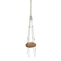 Macrame hanging plant holder 100 cm drop 30 cm tray