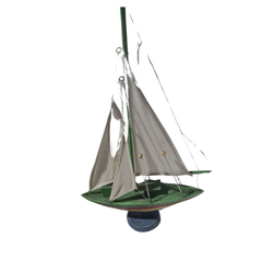 Sail boat, green / yellow / red /blue 54 cm