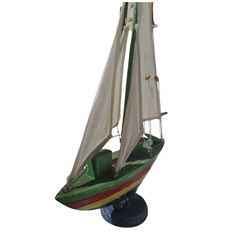 Sail boat, green / yellow / red /blue 54 cm