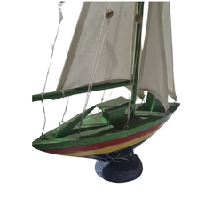 Sail boat, green / yellow / red /blue 54 cm