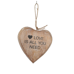 Heart hanging "Love is all you need" 14 cm