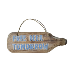 Sign "Free Beer Tomorrow" 30 cm