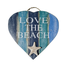 Sign Heart Shape "Love The Beach" 30 cm