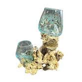 2 Glass on Wood 16 cm