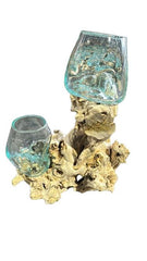 2 Glass on Wood 16 cm