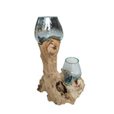 2 Glass on Wood 13 cm