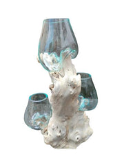 3 Glass on Wood 13 cm