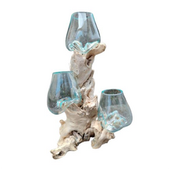 3 Glass on Wood 13 cm