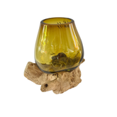 Wood glass brown 23 x 20 cm