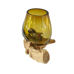 Wood glass brown 23 x 20 cm