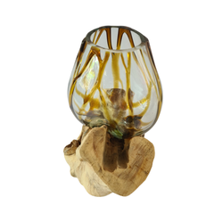 Wood glass 2 colors (brown) 10 x 12 cm