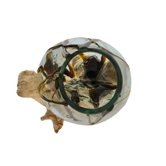 Wood glass 2 colors (brown) 15 x 19 cm