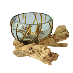 Half glass 2 colors (brown) 13 x 15 cm