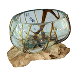 Half glass 2 colors (brown) 15 x 19 cm