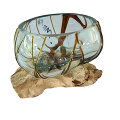 Half glass 2 colors (brown) 15 x 19 cm