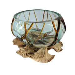 Half glass 2 colors (brown) 15 x 19 cm