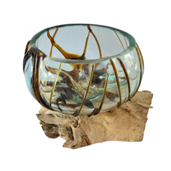 Half glass 2 colors (brown) 15 x 19 cm