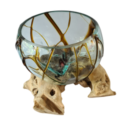 Half glass 2 colors (brown) 17 x 20 cm