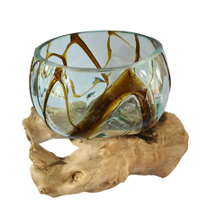 Half glass 2 colors (brown) 17 x 20 cm