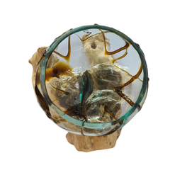 Half glass 2 colors (brown) 17 x 20 cm