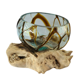 Half glass 2 colors (brown) 17 x 20 cm