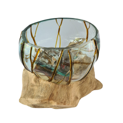 Half glass 2 colors (brown) 20 x 30 cm