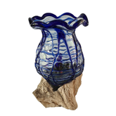 wood glass 2 colors blue 20 x 20 cm