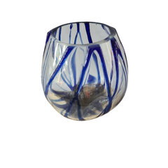 Wood glass 2 colors blue 10 x 12 cm