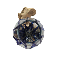 Wood glass 2 colors blue 13 x 15 cm