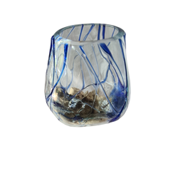 Wood glass 2 colors blue 17 x 20 cm