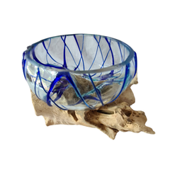 Wood glass 2 colors blue 20 x 30 cm