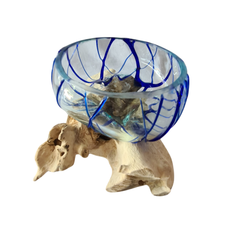 Wood glass 2 colors blue 20 x 30 cm