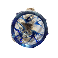 Half glass 2 colors blue 10 x 12 cm