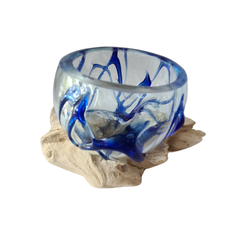 Half glass 2 colors blue 10 x 12 cm