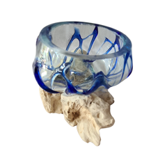 Half glass 2 colors blue 10 x 12 cm