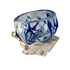 Half glass 2 colors blue 10 x 12 cm