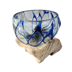 Half glass 2 colors blue 13 x 15 cm