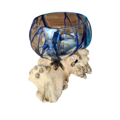 Half glass 2 colors blue 15 x 19 cm