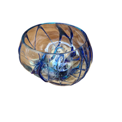 Half glass 2 colors blue 15 x 19 cm