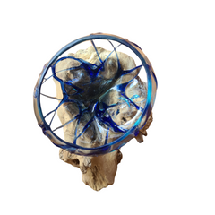 Half glass 2 colors blue 15 x 19 cm