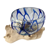 Half glass 2 colors blue 17 x 20 cm