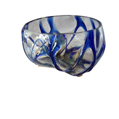 Half glass 2 colors blue 17 x 20 cm