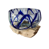 Half glass 2 colors blue 20 x 30 cm