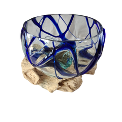 Half glass 2 colors blue 20 x 30 cm