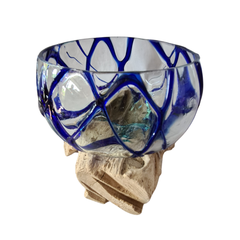 Half glass 2 colors blue 20 x 30 cm