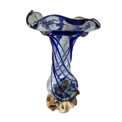 Flower vase 2 colors blue 30 x 15 cm