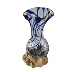 Flower vase 2 colors blue 40 x 18 cm