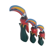 Toucans sitting in red - Set 3 - 30, 20, 15 cm