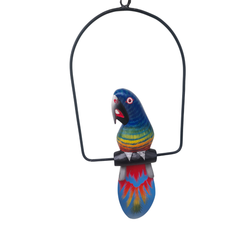 Macaw Blue on Swing Short Tail 30 cm