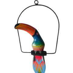 Toucan Blue On Swing Short Tail 30 cm